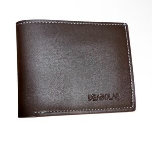 Brown Leather Bi-Fold Wallet for Men